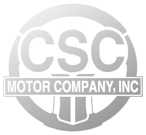 CSC Motor Company logo grey and white gradient
